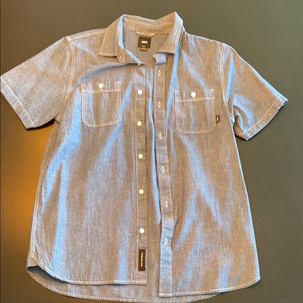Vans Blue Button-Up Shirt